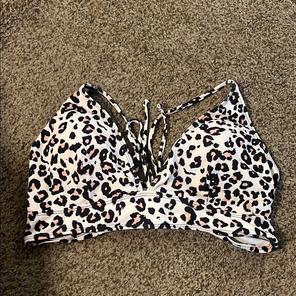 Leopard Print Bikini Top size 2xl